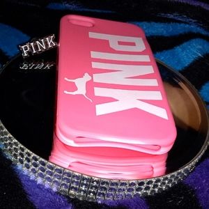 NWOT Silicone PINK Brand I Phone Phone Skin Pink and White